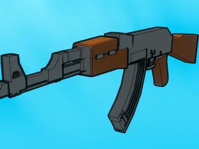 AK-47 Anime Style Low-poly 3D model