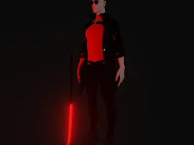 Fantasy Male character with sword Free 3D model