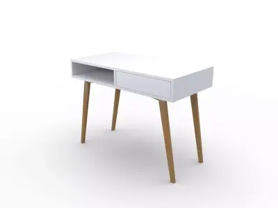 Retro table wooden Low-poly 3D model
