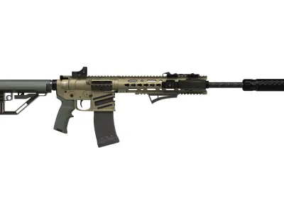 Assault Rifle 2 Used Low-poly 3D model
