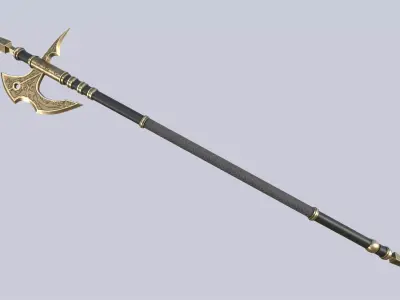Fantasy halberd Low-poly 3D model purchase
