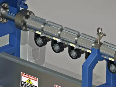 Plastic pipes extrusion machine Free 3D model