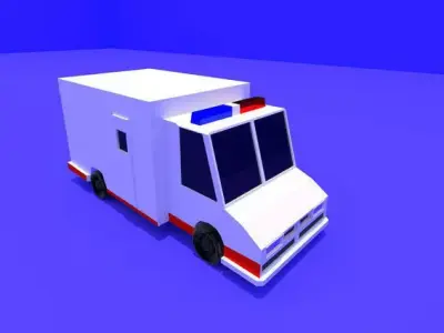 low poly Ambulance Low-poly 3D model purchase