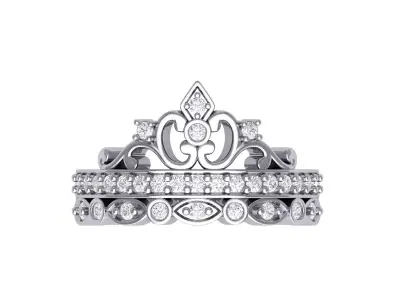 Crown Wedding Band  3D print model buy