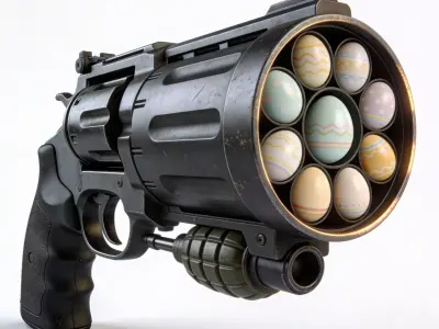 Realistic Handheld Egg Grenade Launcher 3D Model 3D Model Low-poly 3D model