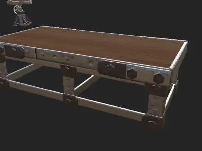 Workshop Desk PBR 4K GameReady Low-poly 3D model