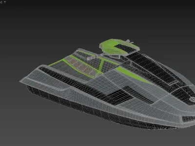modern canoe Low-poly 3D model