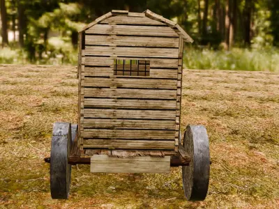 MEDIEVAL PRISON WAGON 3D model