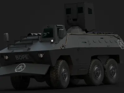 military vehicle urutu armored Low-poly 3D model
