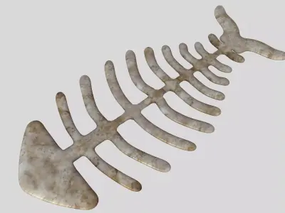 Fish skeleton Free low-poly 3D model