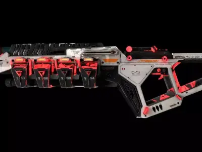 Cyber Gun Low-poly 3D model
