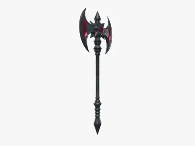 War Axe Low-poly 3D model 4