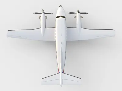 Beechcraft King Air B100 Cockpit Included 3D model