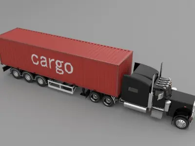Peterbilt-379 Container 3D model