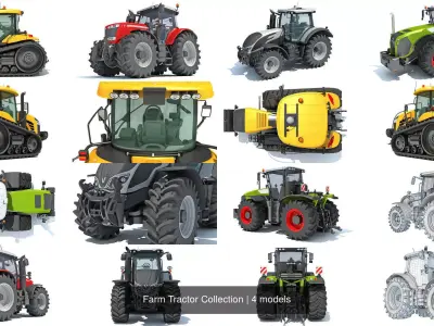 Farm Tractor Collection 3D Model Pack purchase