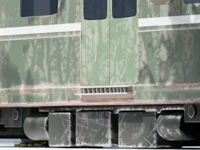 Realistic 3D Model of an Abandoned Train  Low-poly 3D model