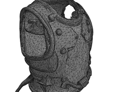 BattleScarred Fantasy Chest Armor Low-poly 3D model