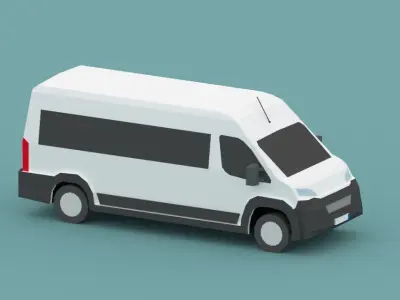Low Poly Utility Car  Low-poly 3D model