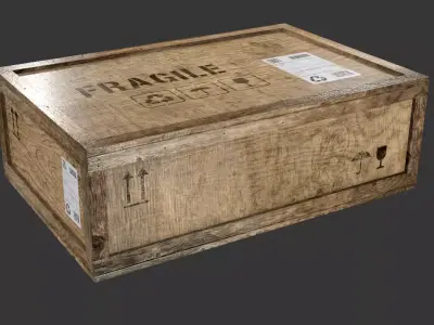 wooden crate PBR 4K Low-poly 3D model 10