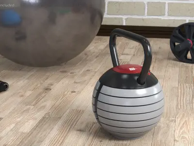 Adjustable Kettlebell Gray 3D model