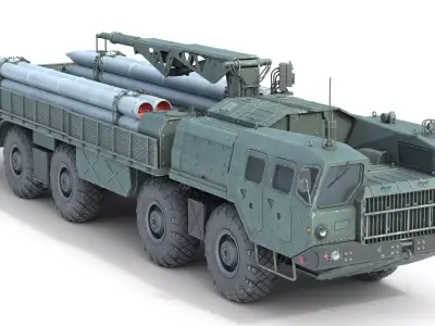 9T234 Smerch Transporter Low-poly 3D model