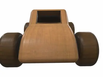 Wooden car toy 3 Free 3D model