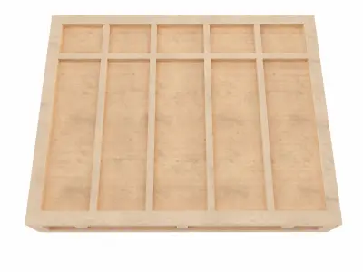 Big wooden crate  Low-poly 3D model
