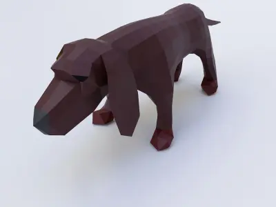 Basset hound dog 3d model  Low-poly 3D model