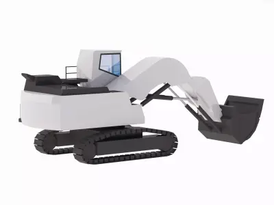 Excavator Mining R9200 Simplified Low-poly 3D model