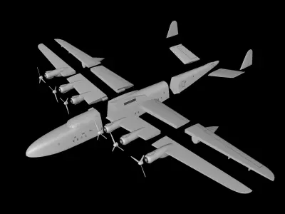 LATECOERE-631 FLYING BOAT SCALE 1-100 3D print model