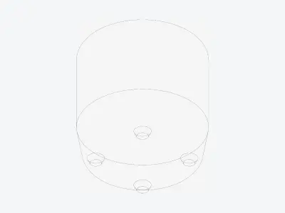 Seat - Ottoman - Simplicity - Round Low-poly 3D model