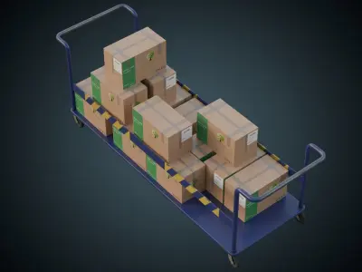 Transport Trolley 1B Low-poly 3D model by weeray