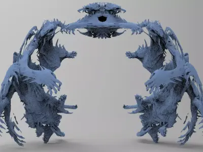 Demon Hand Sculpture large 3D model