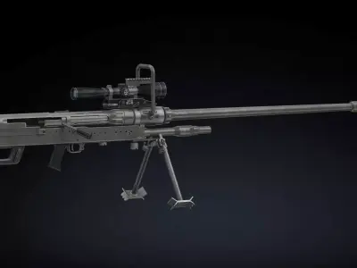 Denel NTW-20 Low Poly Low-poly 3D model