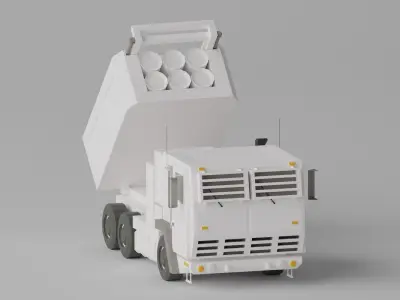 Military MLRS Vehicles Low-poly 3D model