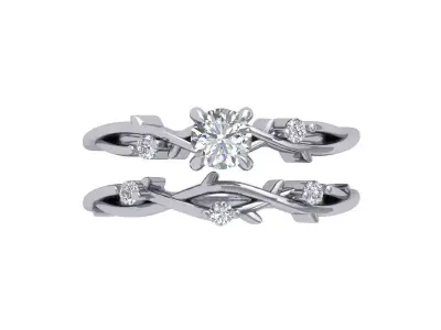 Engagement-ring 3D print model 7