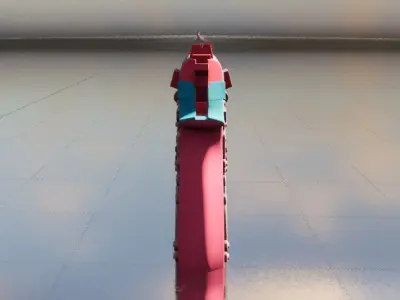 Pink pistol Low-poly 3D model