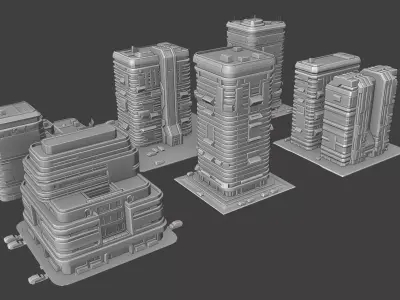 ztr architecture set 5 Low-poly 3D model