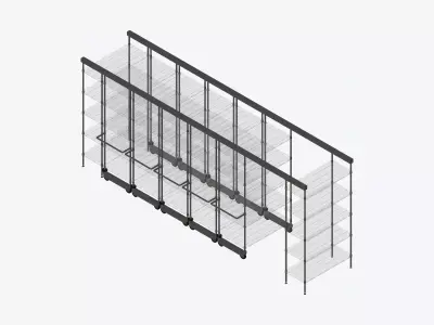 Shelving - Track - Integral - Wire Shelving Low-poly 3D model