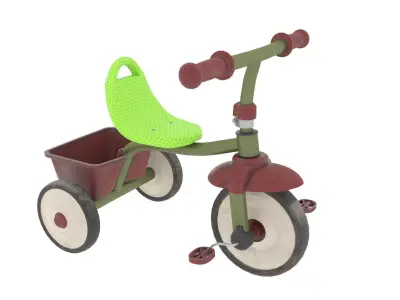 Kids Tricycle Low-poly 3D model buy