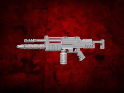 Scifi FlameThrower 3D Printable Files For Action Figures 3D print model