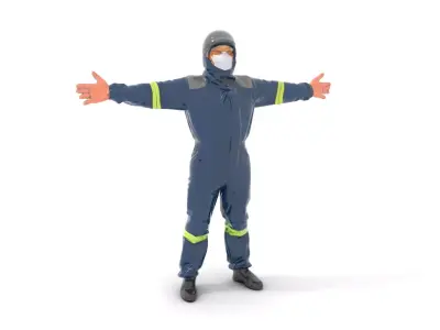 Blue Protective Suit model pack Low-poly 3D model