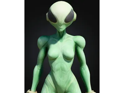 Alien Female Sci Fi Humanoid Realistic Low-poly 3D model