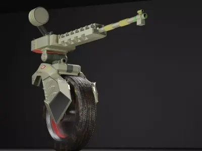 Sci Fi drone weaponized vehicle  made with  blender  3D model