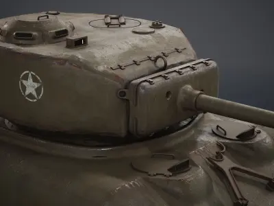 WWII M4 Sherman IIA  Low-poly 3D model