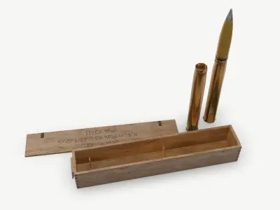 German 88mm FLAK Ammo Low-poly 3D model