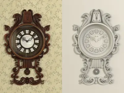 Clock antique wall 3D model