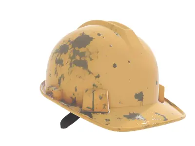 Worn Yellow Construction Safety Helmet 3D Model  Low-poly 3D model