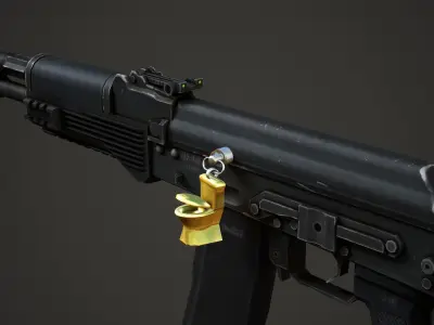 Golden Toilet Weapon Charm - Low Poly Game Ready Low-poly 3D model