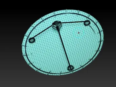 Radar satellite dish Low-poly 3D model